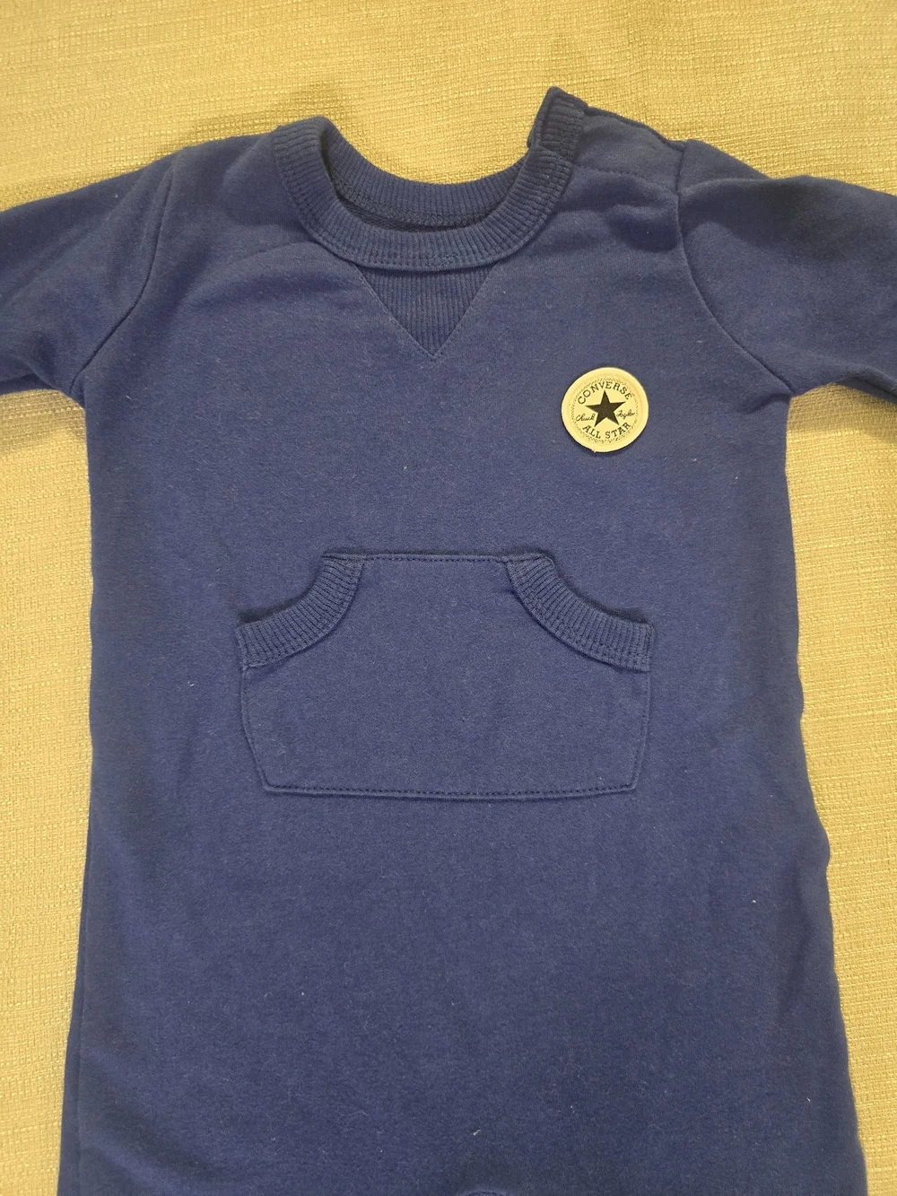 Converse Baby 3M Blue Coverall Romper Kangaroo Pocket All Star One Piece